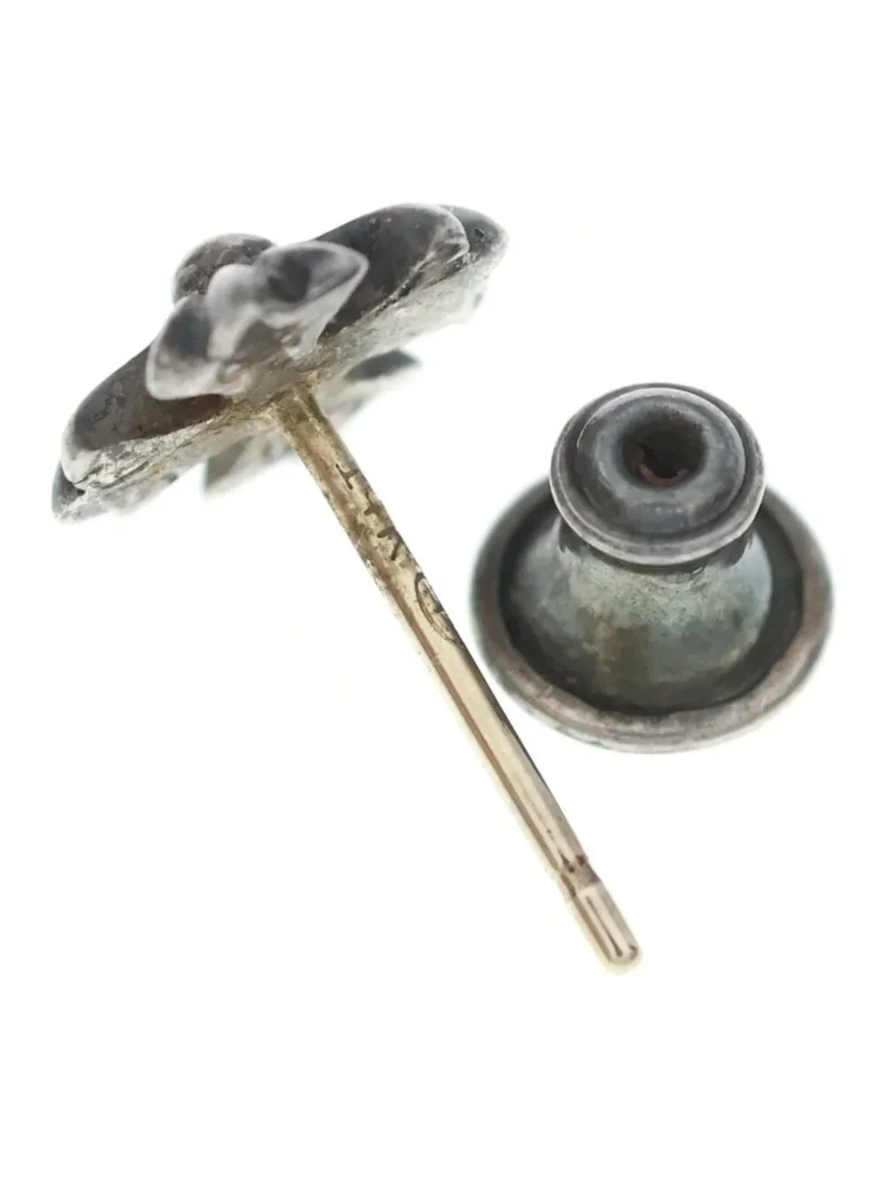 Chrome Hearts No2 CH Pls CH Plus Stud Earrings Silver